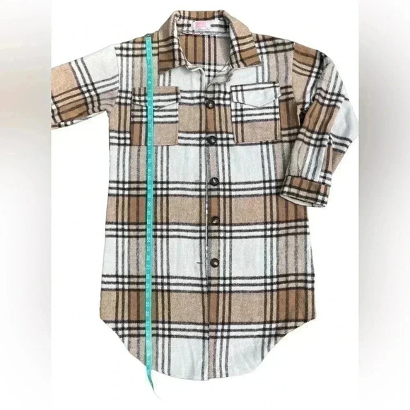 C & Marday Tops - C & Marday Plaid Shacket in neutral browns and cream. Size Medium. Oversized.